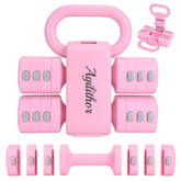 Agilithor 2 - in - 1 Adjustable Dumbbell Kettlebell Set - Portable Home Gym, Floor - Friendly & Shockproof - AGILITHOR