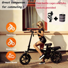 Agilithor Foldable Electric Bike | Compact 14” Urban Commuter with 48V Battery - AGILITHOR