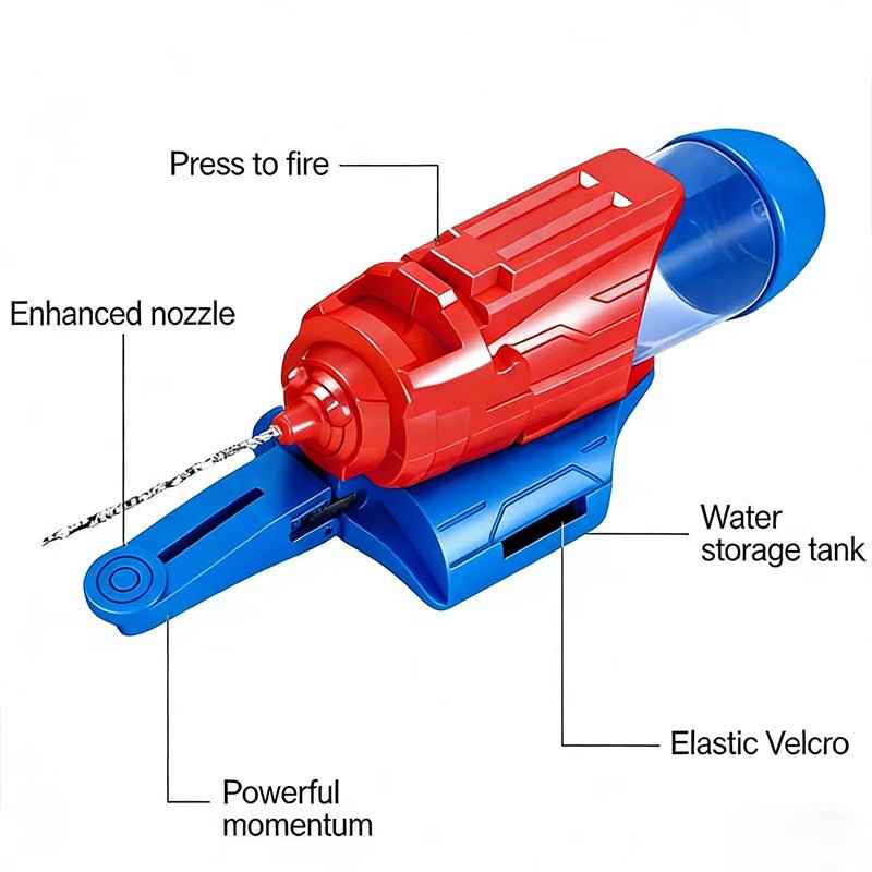 Agilithor Kids Spider Web Water Gun – Wrist - Mounted Superhero Water Blaster for Summer Outdoor Fun - AGILITHOR