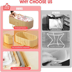 Agilithor Large Foldable Adult Bathtub | Portable Pop - Up Spa & Ice Bath Tub - AGILITHOR