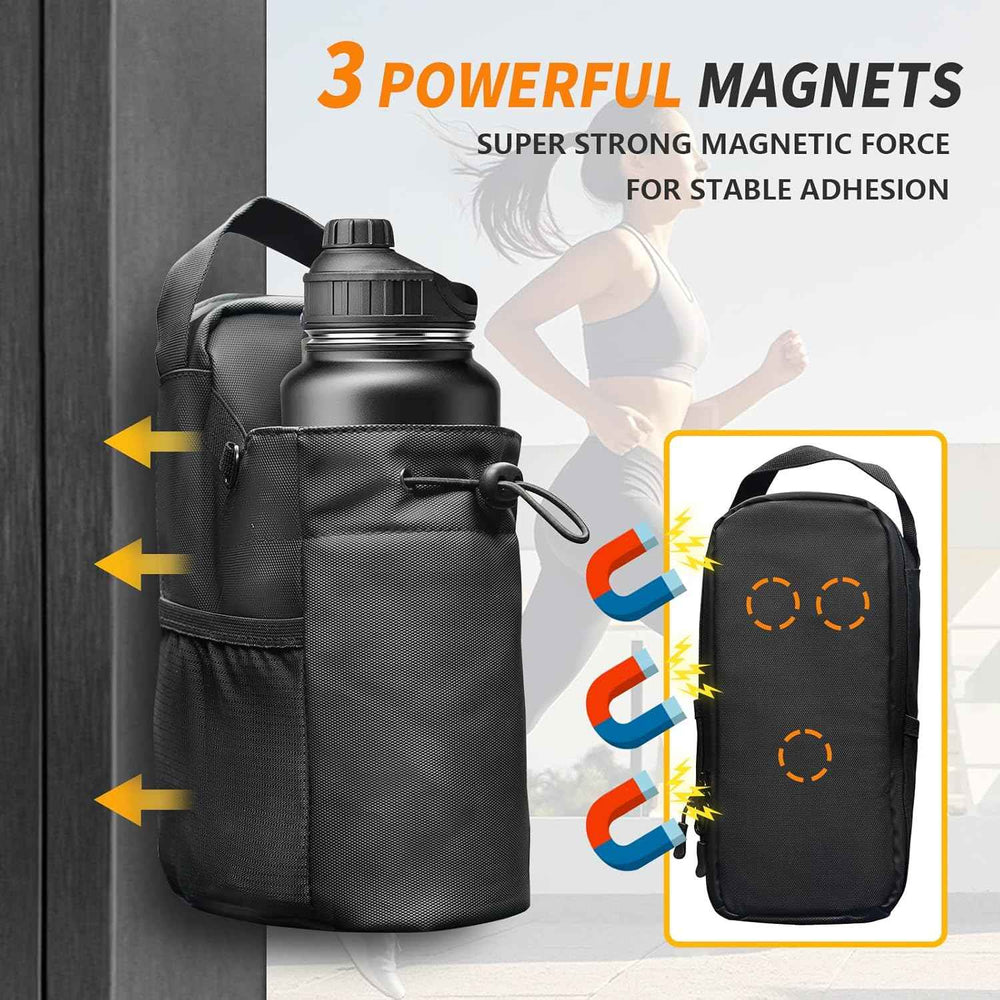 Agilithor Magnetic Gym Bag | Compact Fitness Bag with Bottle Holder & Shoulder Strap - AGILITHOR