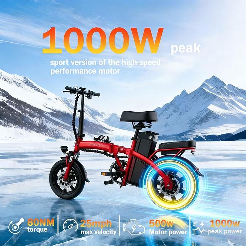 Agilithor Mini Folding E - Bike | 48V Compact Urban Commuter - AGILITHOR