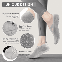 Agilithor Non - Slip Pilates Socks – Breathable Cotton Yoga & Ballet Grip Socks - AGILITHOR