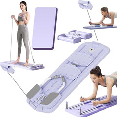 Agilithor 5-in-1 Folding Space-Saving Pilates Trainer with Smart Timer+Phone Stand for Home Fitness