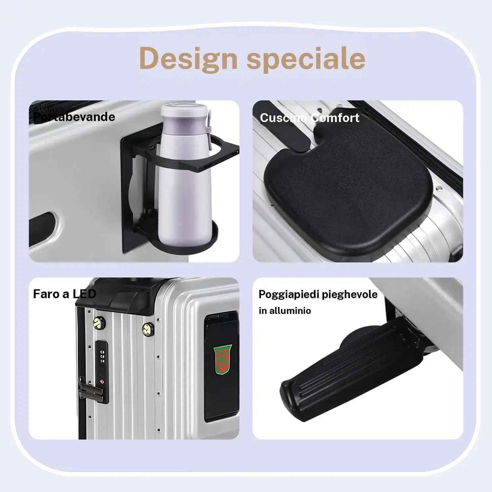 Agilithor 2 - in - 1 Smart Electric Ride - On Luggage | FAA Approved Carry - On Scooter Suitcase - AGILITHOR