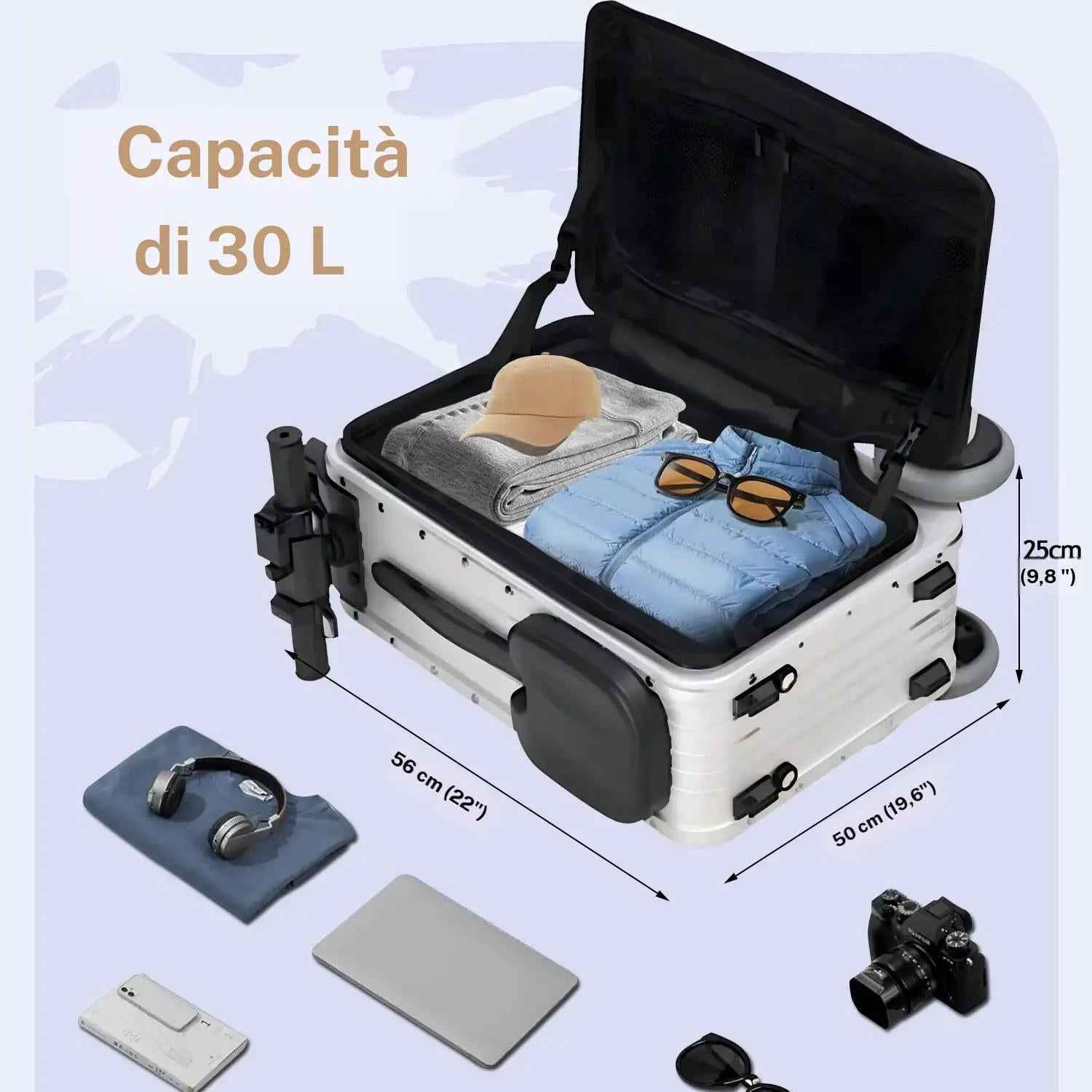 Agilithor 2 - in - 1 Smart Electric Ride - On Luggage | FAA Approved Carry - On Scooter Suitcase - AGILITHOR