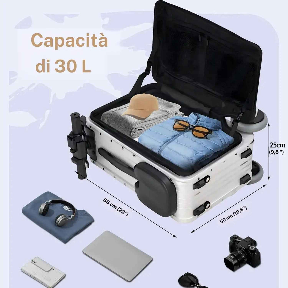 Agilithor 2 - in - 1 Smart Electric Ride - On Luggage | FAA Approved Carry - On Scooter Suitcase - AGILITHOR