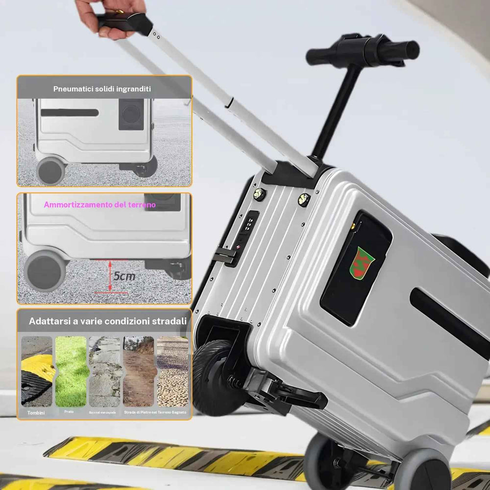 Agilithor 2 - in - 1 Smart Electric Ride - On Luggage | FAA Approved Carry - On Scooter Suitcase - AGILITHOR