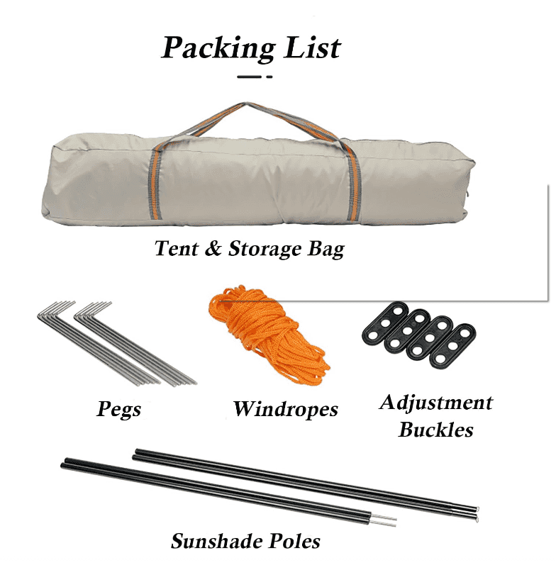 Agilithor 4 - Person Instant Pop - Up Camping Tent | Easy Setup Dome Tent with Porch & Sun Canopy - AGILITHOR