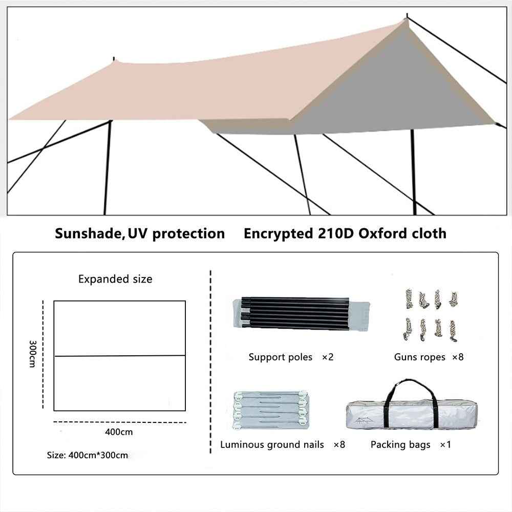 Agilithor 4 - Person Instant Pop - Up Camping Tent | Easy Setup Dome Tent with Porch & Sun Canopy - AGILITHOR