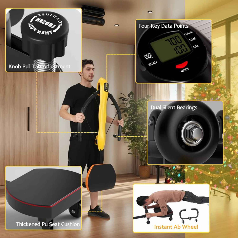 Agilithor Dragonfly Ab Trainer – Adjustable Core Machine with LCD Display - AGILITHOR