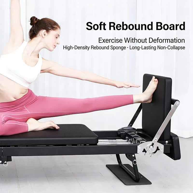 Agilithor Extended Rail Pilates Bed | Aluminum Alloy Yoga & Core Reformer (Spring + Latex Tube) - AGILITHOR