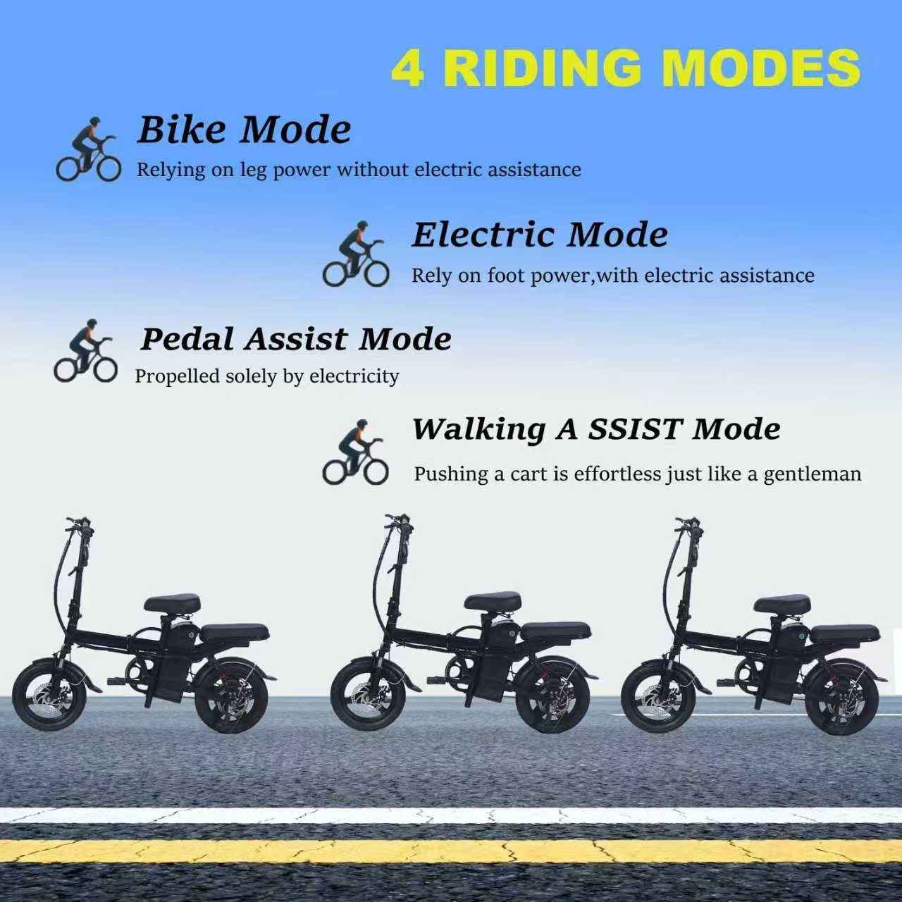 Agilithor Foldable Electric Bike | Compact 14” Urban Commuter with 48V Battery - AGILITHOR
