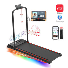 Agilithor Folding Treadmill | Quiet, Wide Belt, LED, Remote, Phone & Cup Holder - AGILITHOR