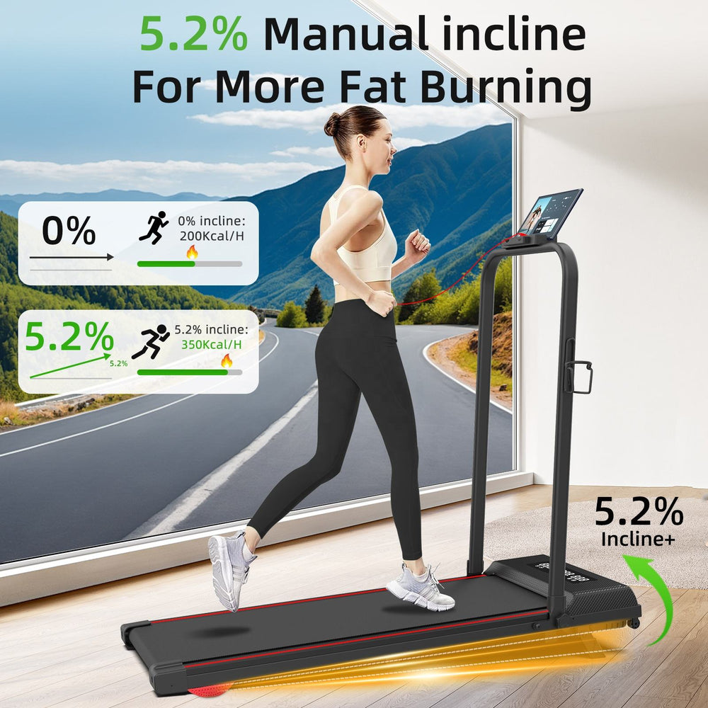 Agilithor Folding Treadmill | Quiet, Wide Belt, LED, Remote, Phone & Cup Holder - AGILITHOR