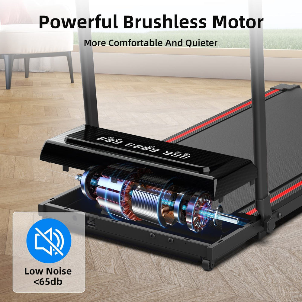 Agilithor Folding Treadmill | Quiet, Wide Belt, LED, Remote, Phone & Cup Holder - AGILITHOR