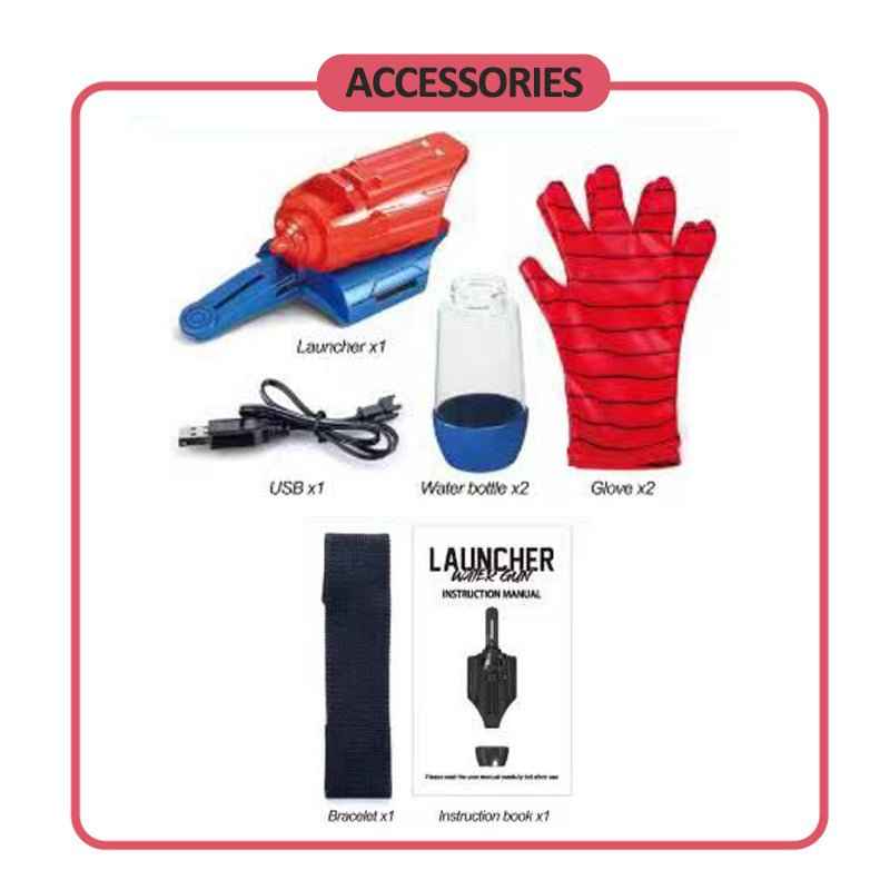 Agilithor Kids Spider Web Water Gun – Wrist - Mounted Superhero Water Blaster for Summer Outdoor Fun - AGILITHOR