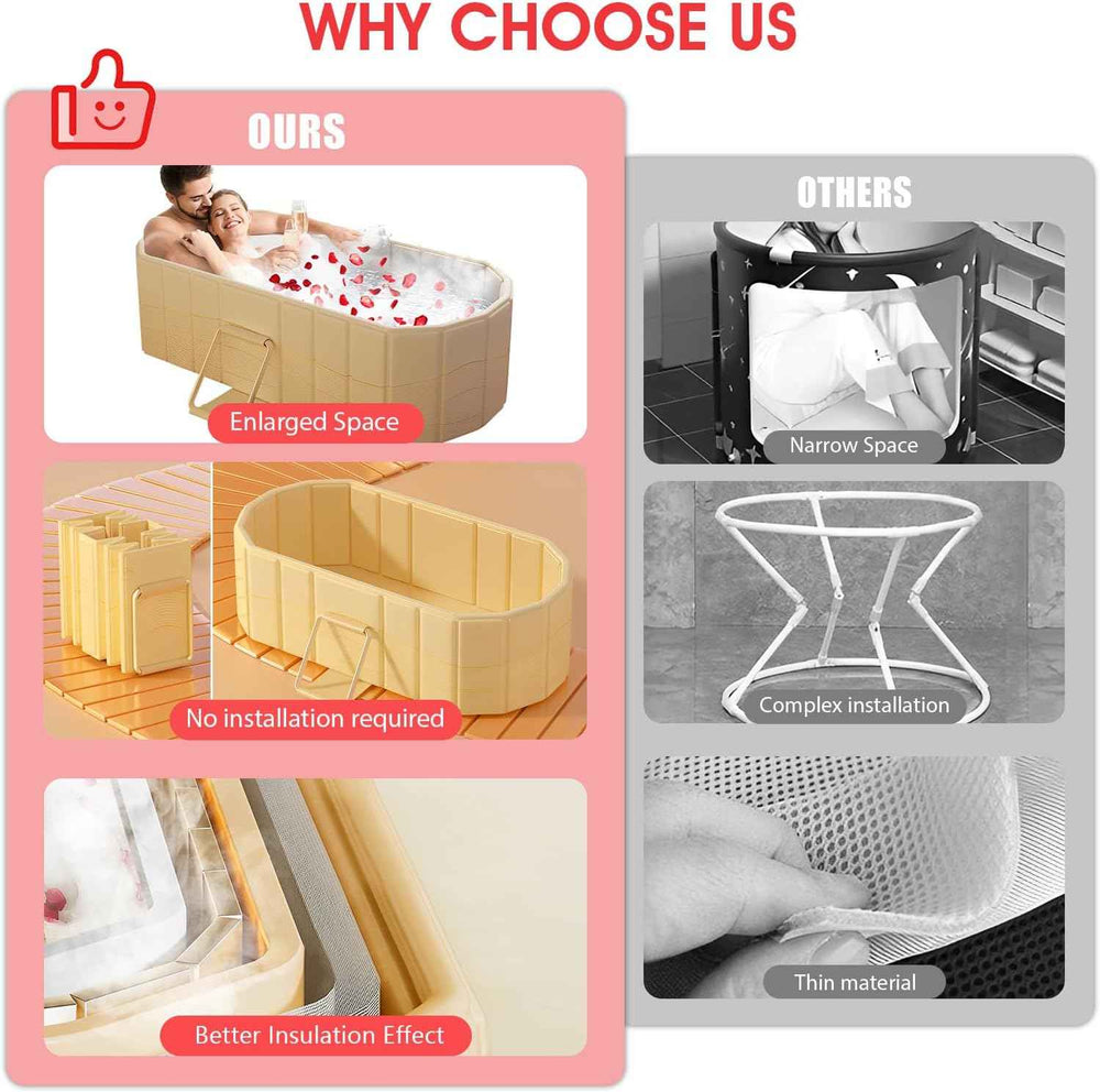 Agilithor Large Foldable Adult Bathtub | Portable Pop - Up Spa & Ice Bath Tub - AGILITHOR