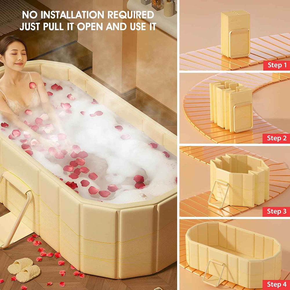 Agilithor Large Foldable Adult Bathtub | Portable Pop - Up Spa & Ice Bath Tub - AGILITHOR