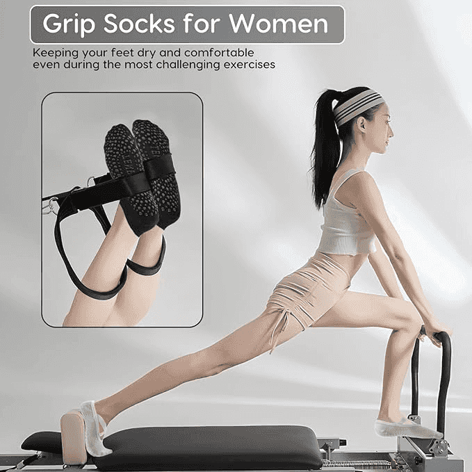 Agilithor Non - Slip Pilates Socks – Breathable Cotton Yoga & Ballet Grip Socks - AGILITHOR