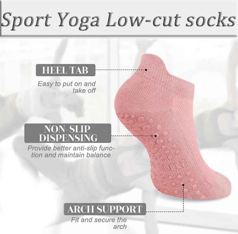 Agilithor Non - Slip Yoga Socks – Cotton Grip Pilates & Fitness Socks for Indoor Use - AGILITHOR