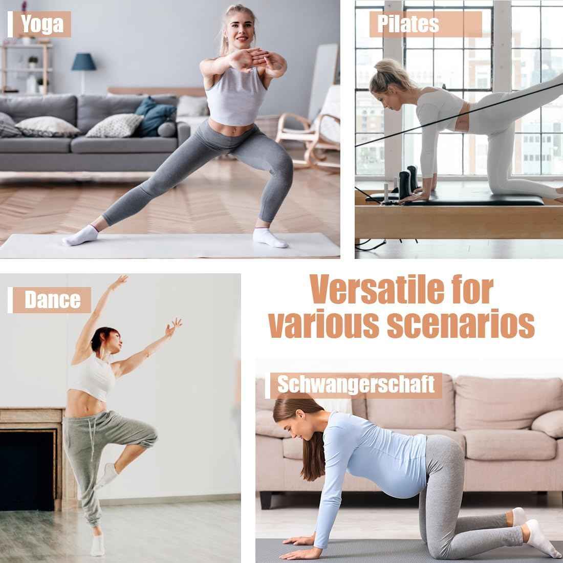 Agilithor Non - Slip Yoga Socks – Cotton Grip Pilates & Fitness Socks for Indoor Use - AGILITHOR