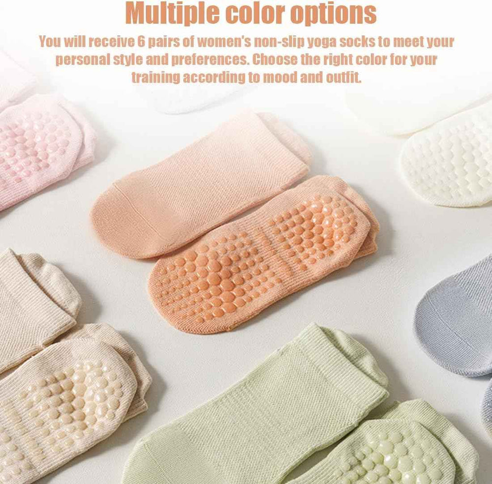 Agilithor Non - Slip Yoga Socks – Cotton Grip Pilates & Fitness Socks for Indoor Use - AGILITHOR