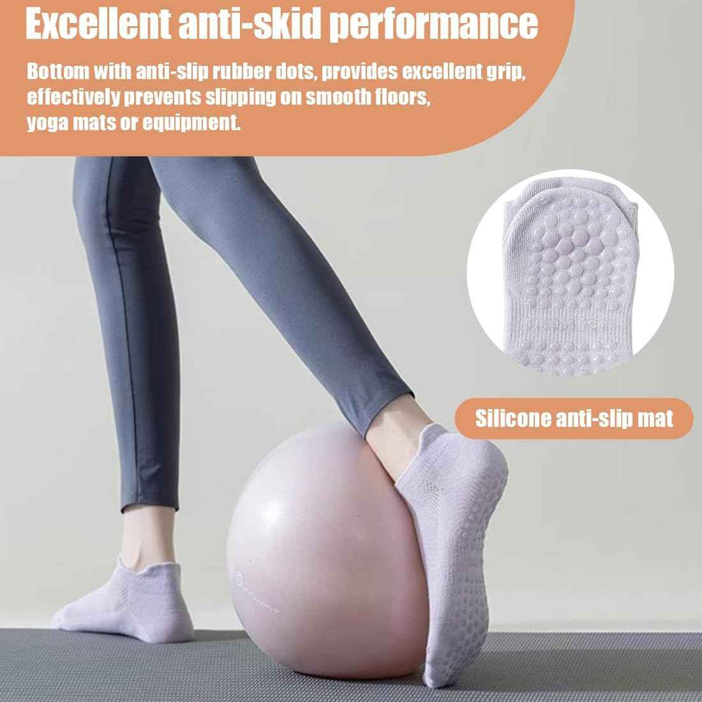 Agilithor Non - Slip Yoga Socks – Cotton Grip Pilates & Fitness Socks for Indoor Use - AGILITHOR