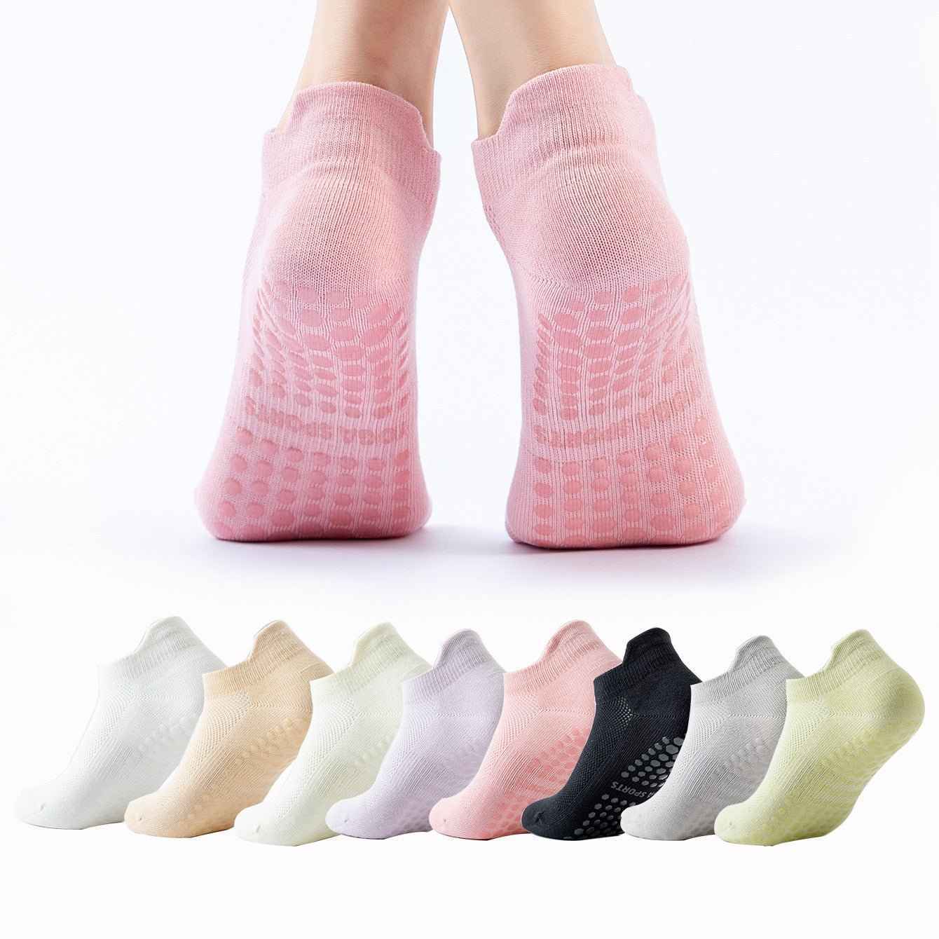 Agilithor Non - Slip Yoga Socks – Cotton Grip Pilates & Fitness Socks for Indoor Use - AGILITHOR