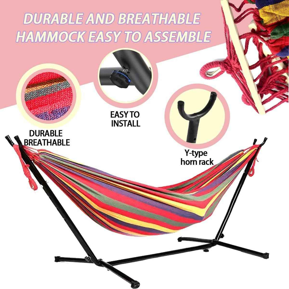 Agilithor Outdoor Hammock with Adjustable Stand | Foldable Portable Hammock for Camping & Patio - AGILITHOR