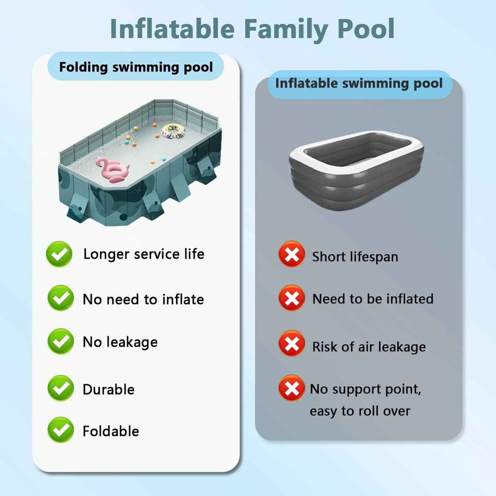 Agilithor Ready - to - Use Foldable Family Pool | No Inflation, Hard Shell Backyard Swimming Pool - AGILITHOR