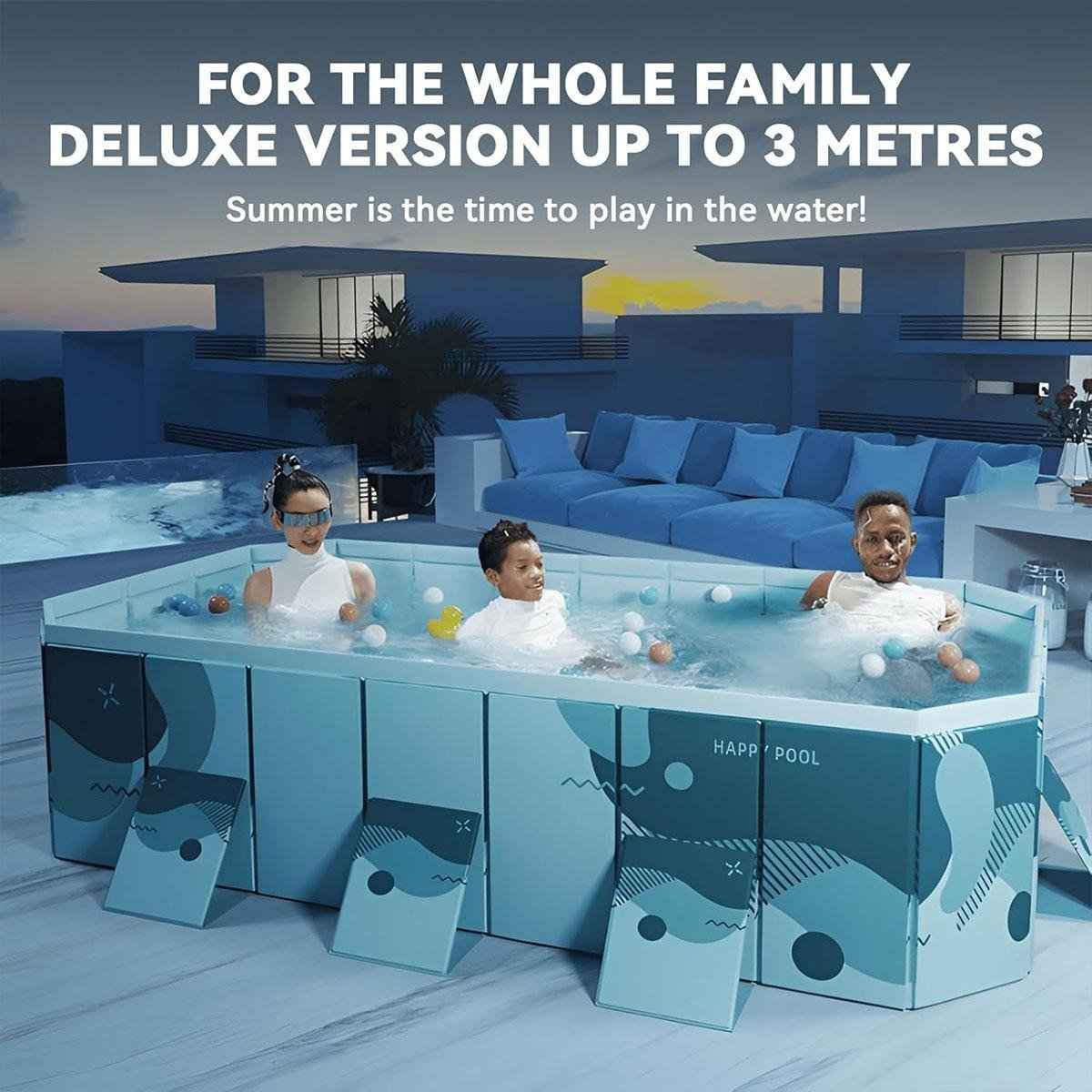 Agilithor Ready - to - Use Foldable Family Pool | No Inflation, Hard Shell Backyard Swimming Pool - AGILITHOR