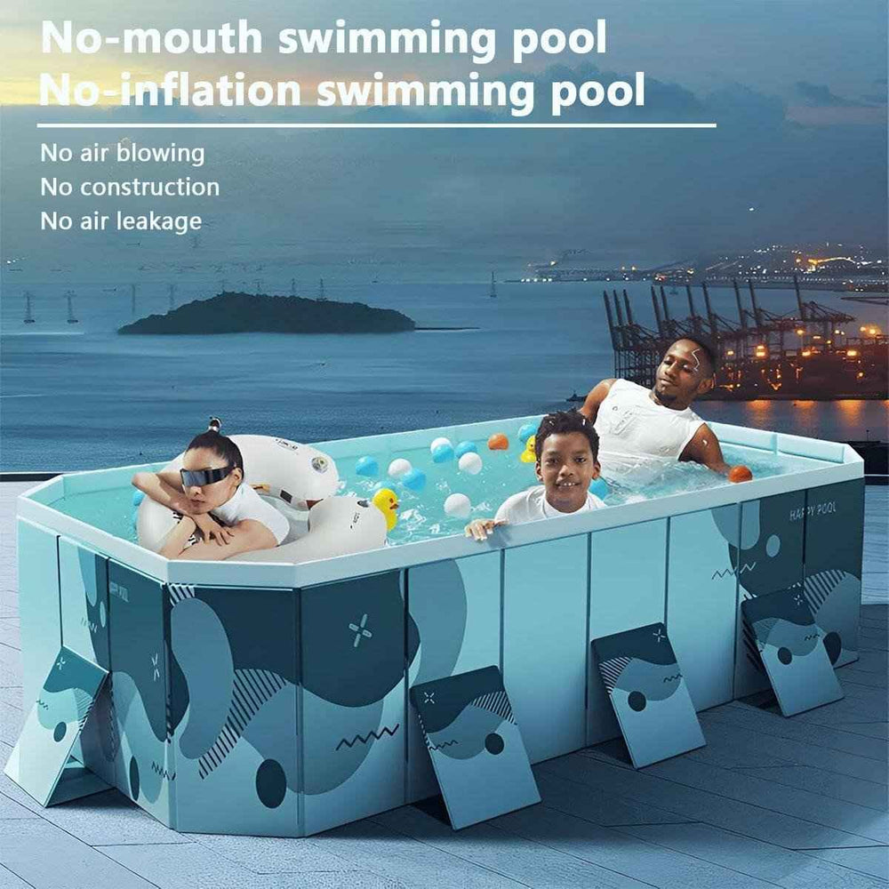 Agilithor Ready - to - Use Foldable Family Pool | No Inflation, Hard Shell Backyard Swimming Pool - AGILITHOR