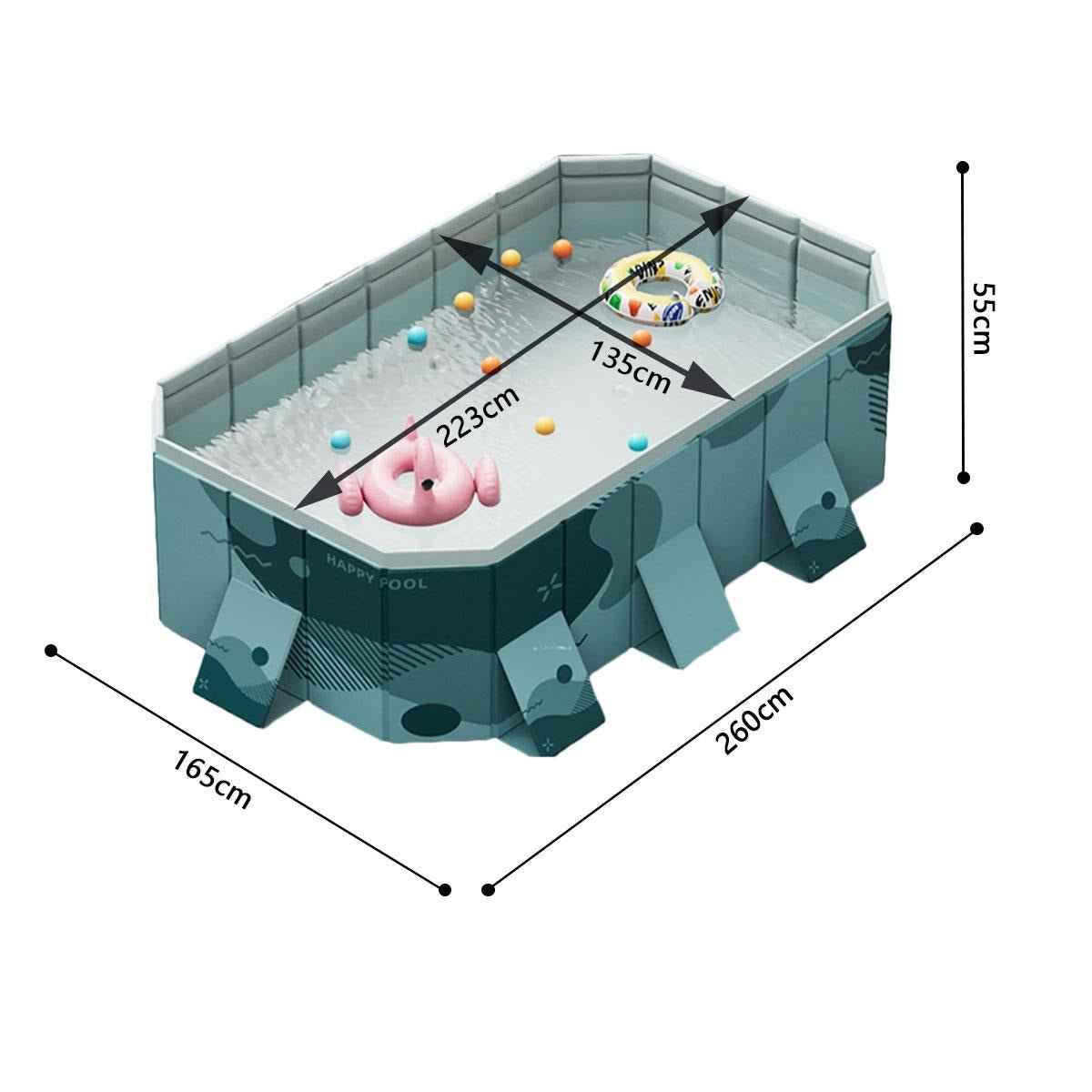 Agilithor Ready - to - Use Foldable Family Pool | No Inflation, Hard Shell Backyard Swimming Pool - AGILITHOR