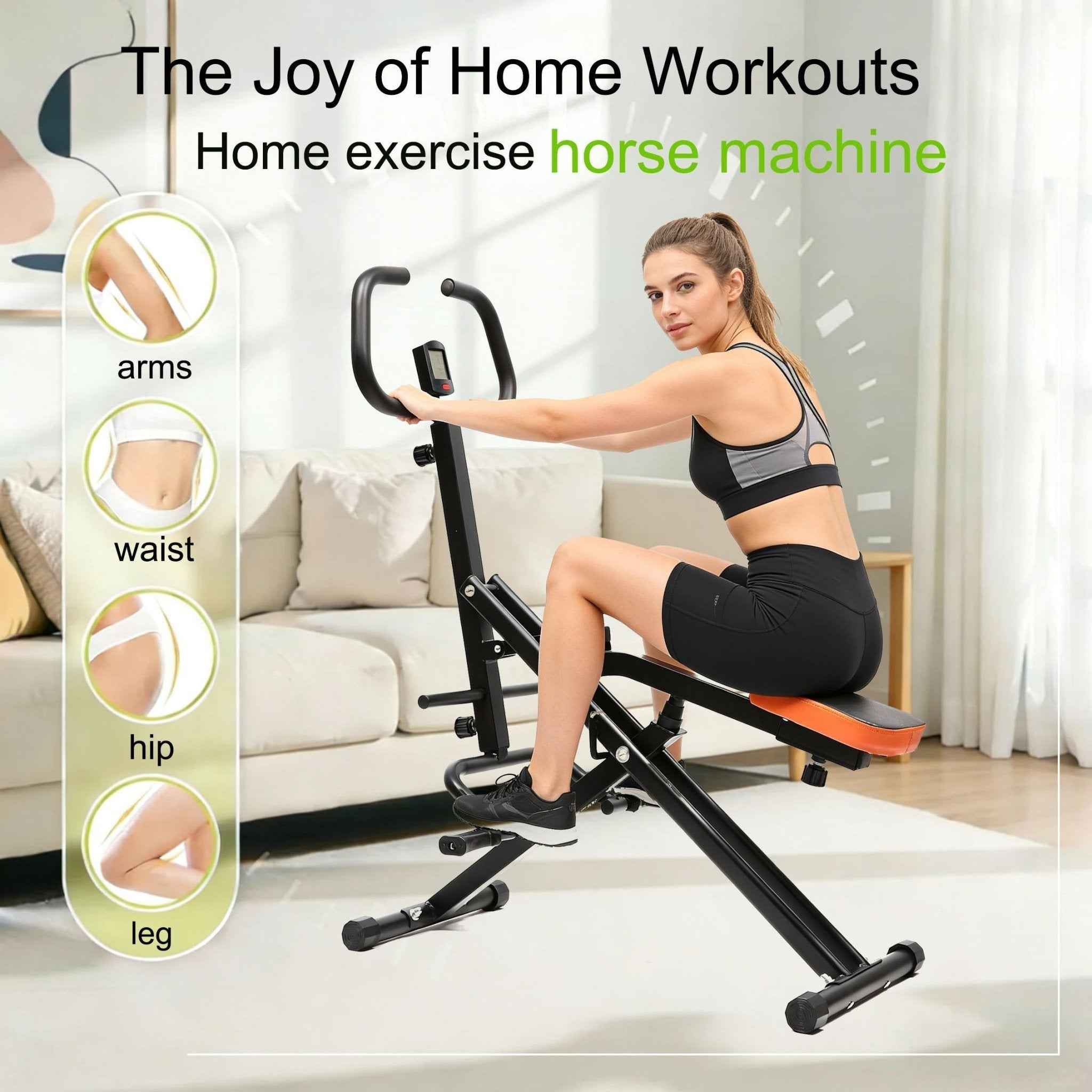 Indoor Riding Machine for Core & Waist Training | Low - Impact Home Fitness Trainer - AGILITHOR