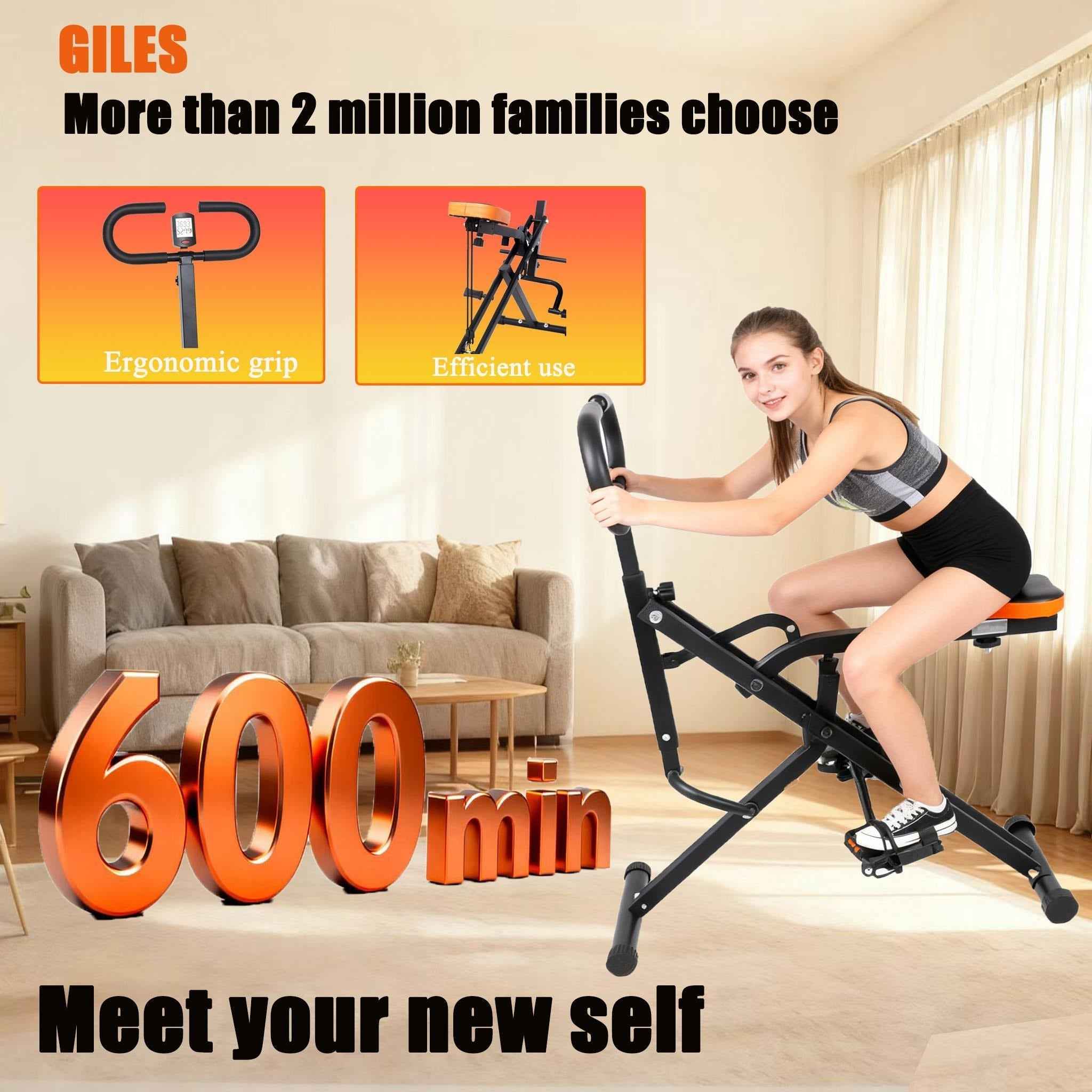 Indoor Riding Machine for Core & Waist Training | Low - Impact Home Fitness Trainer - AGILITHOR