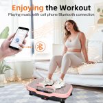 Vibration Plate Exercise Machine, Whole Body Workout Vibrating Platform with Bluetooth Speaker, Adjustable Speed & Timer, Quiet Fat Shaking Machine for Home Fitness Weight Loss & Body Shaping - Image 9
