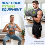 Agilithor 4-in-1 Adjustable Soft Rubber Dumbbell Set – Barbell, Kettlebell & Free Weights for Home Strength Training - Image 2