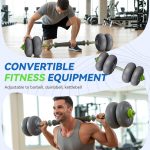 Agilithor 4-in-1 Adjustable Soft Rubber Dumbbell Set – Barbell, Kettlebell & Free Weights for Home Strength Training - Image 3