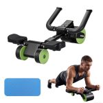 Agilithor Ab Roller with Elbow Support – Auto Rebound Core Trainer with Timer & Dual Wheels for Full Body Home Workout
