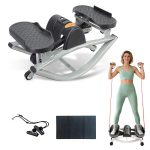 Side Swing Mini Stepper for Home Workout | Women’s Slimming & Glutes Trainer | Low-Impact Fitness Machine with LCD Monitor & Resistance Bands