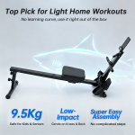 Foldable Rowing Machine, Quiet Hydraulic/Magnetic Resistance Rower, Full Body Aerobic Exercise Equipment for Home Indoor Gym - Image 7